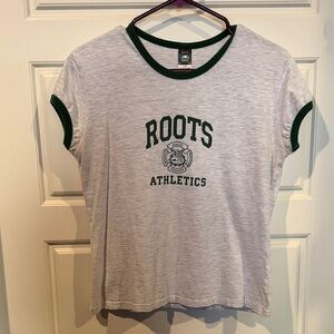 Roots Gray T-Shirt with Green Trim